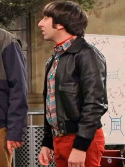 Howard Wolowitz Black Leather Bomber Jacket