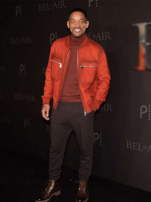 Jabari Banks Leather Bomber Jacket