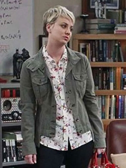 Kaley Cuoco Green Cotton Jacket