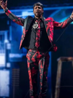 Katt Williams Red and Black Floral Suit