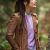 Kristin Kreuk Brown Coat