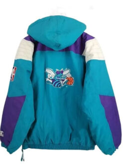 NBA Charlotte Hornets Basketball Team Blue Vintage Hooded Jacket