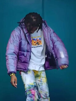 Playboi Carti Purple Puffer Hooded Jacket