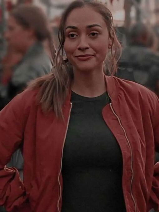 Raven Reyes Orange Bomber Jacket