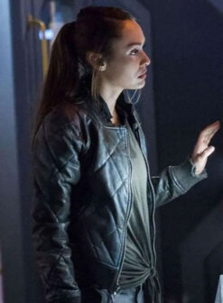 Raven Reyes Quilted Black Leather Bomber Jakcet