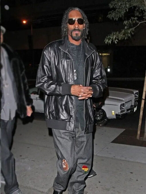 Snoop Dogg Black Leather Jacket