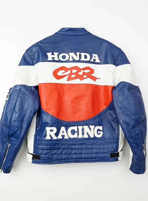 Vintage Honda Racing CBR Motorcycle Multicolor Leather Jacket