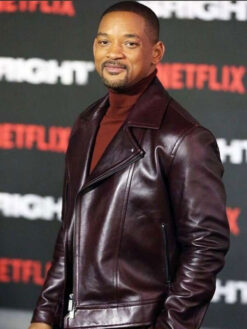 Will Smith Maroon Leather Jacket