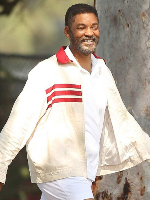 Will Smith White and Red Cotton Jacket