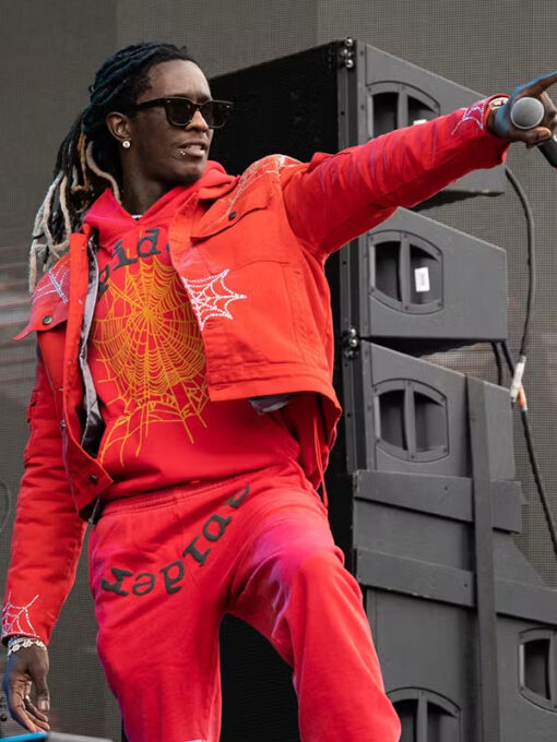 Young Thug Spider Red Denim Jacket