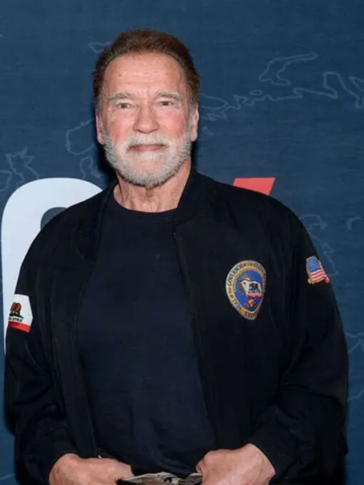 Arnold Schwarzenegger Black Bomber Jacket