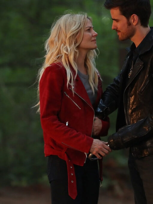 Emma Swan Red Suede Leather Jacket