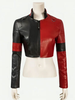 Harley Quinn Leather Cropped Jacket