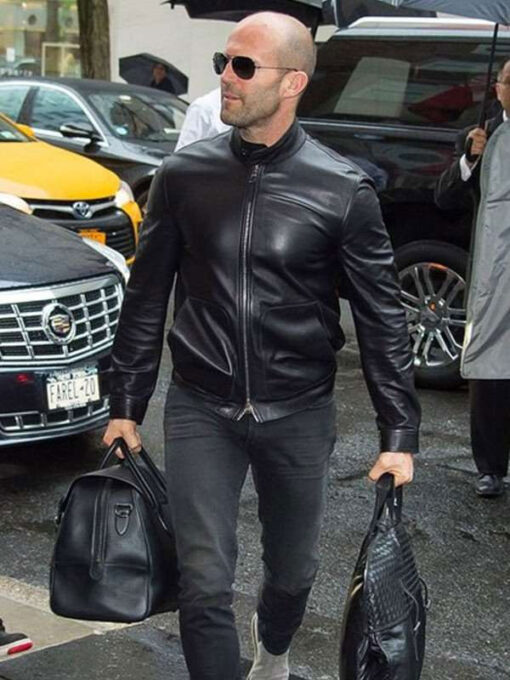 Jason Black Leather Bomber Jacket