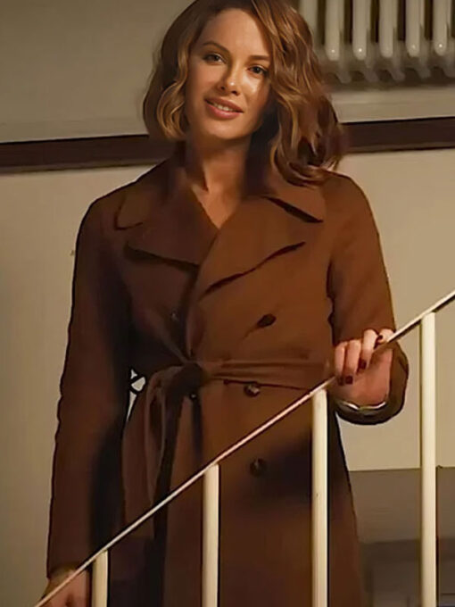 Kate Beckinsale Brown Coat