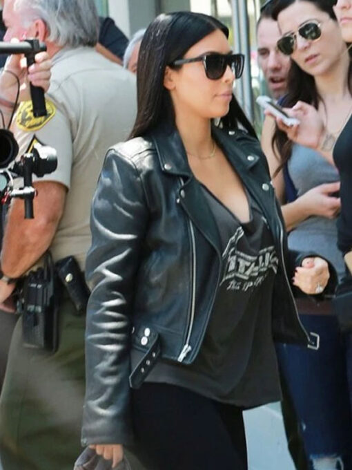 Kim Kardashian Black Biker Jacket