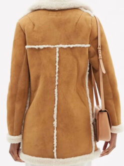 Lana Lang Cushing Shearling Brown Suede Leather Coat