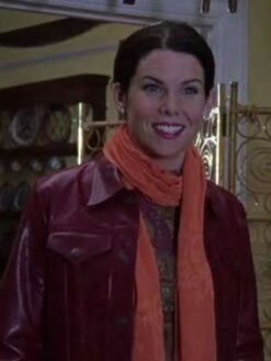 Lauren Graham Maroon Leather Jacket