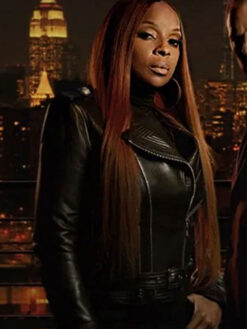 Mary J. Blige Black Leather Biker Jacket