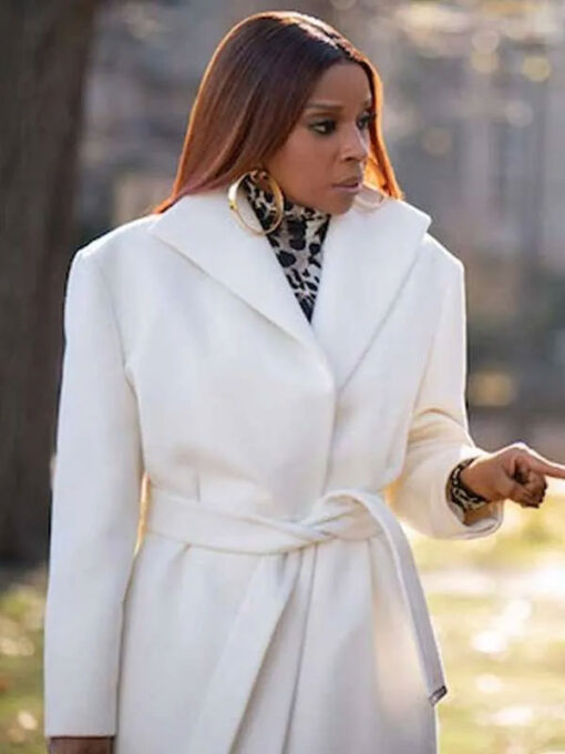 Monet White Wool Trench Coat