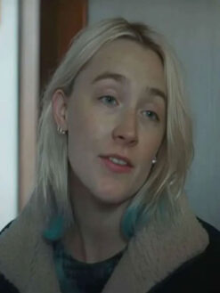 Saoirse Ronan Black Sherpa Jacket