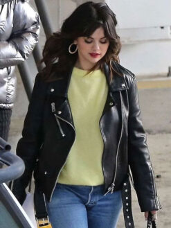 Selena Gomez Black Biker Jacket