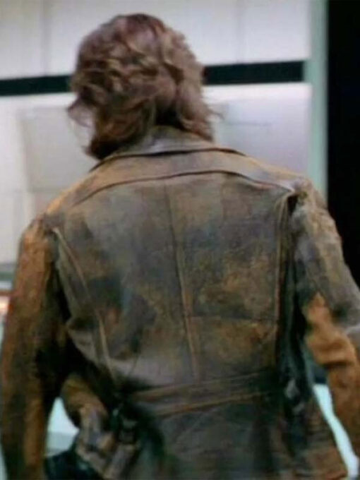 Snake Plissken Distressed Brown Leather Jacket