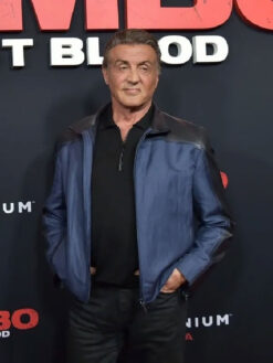 Sylvester Stallone Blue and Black Jacket