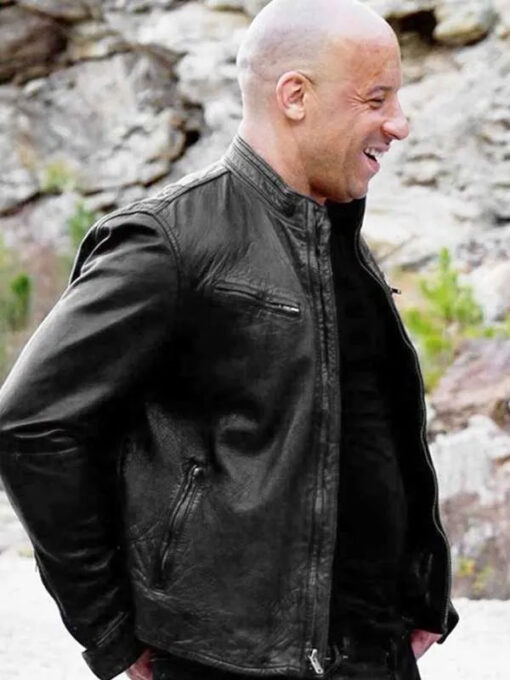 Vin Diesel Black Leather Jacket