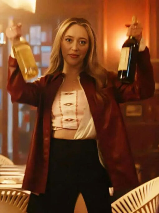 Alycia Debnam Carey Red Leather Jacket