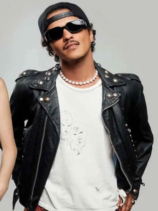 Bruno Mars Studded Black Jacket