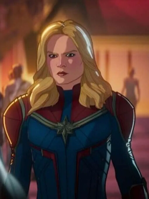 Carol Danvers Costume Blue and Red Jacket