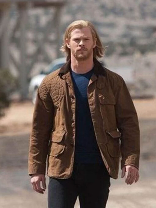 Chris Hemsworth Brown Cotton Jacket