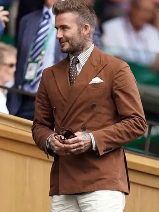 David Beckham Brown Cotton Blazer