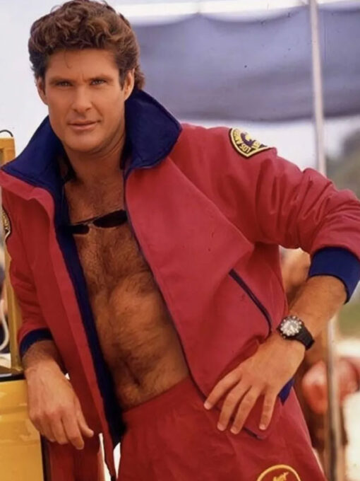 David Hasselhoff Red Bomber Jacket