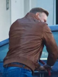 Greyson Brown Leather Bomber Jacket