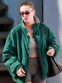 Hailey Bieber Green Jacket