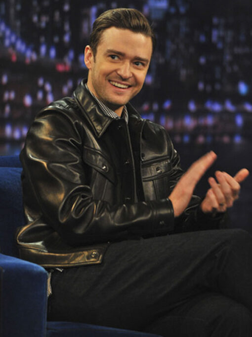 Justin Timberlake Black Leather Jacket