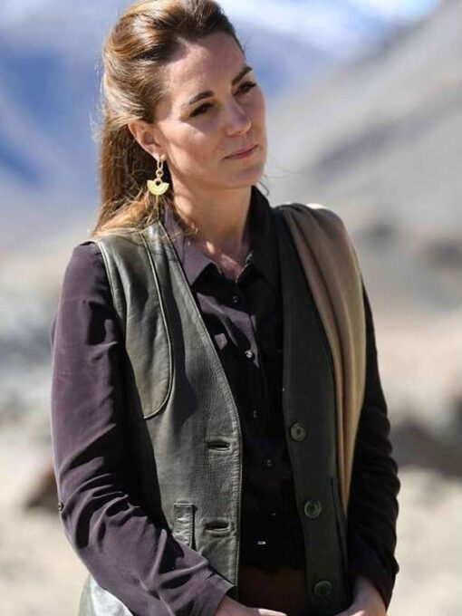 Kate Middleton Green Leather Vest