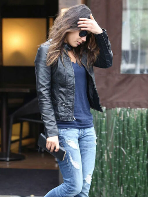 Mila Kunis Black Leather Jacket