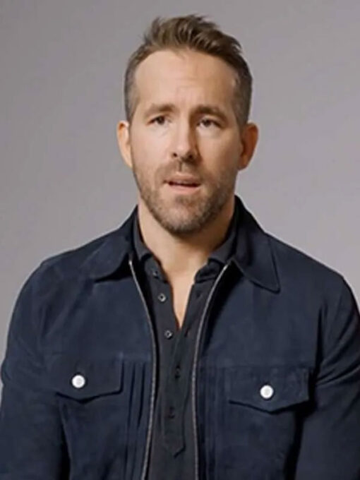 Ryan Reynolds Blue Suede Leather Jacket