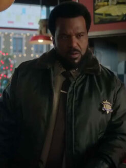 Sheriff Nathaniel Hunter Shearling Black Uniform Jacket