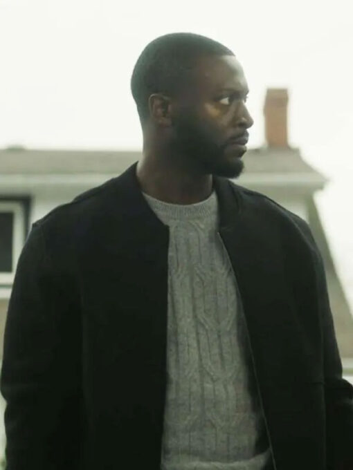 Aldis Hodge Black Wool Bomber Jacket