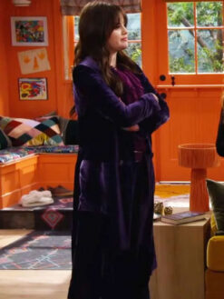 Alex Russo Purple Velvet Trench Coat