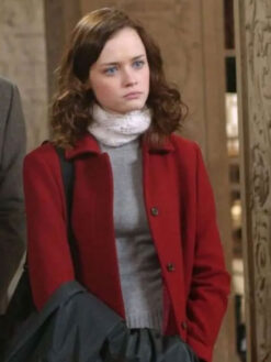 Alexis Bledel Red Wool Trench Coat