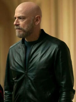 Amedeo Cinaglia Black Leather Bomber Jacket