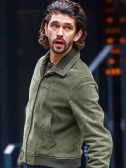 Ben Whishaw Green Suede Leather Jacket