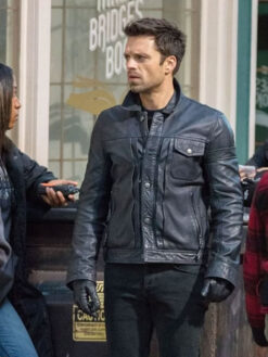 Bucky Barnes Black Leather Jacket