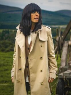 Claudia Winkleman Beige Cotton Coat