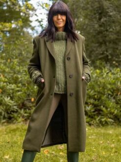 Claudia Winkleman Green Wool Coat